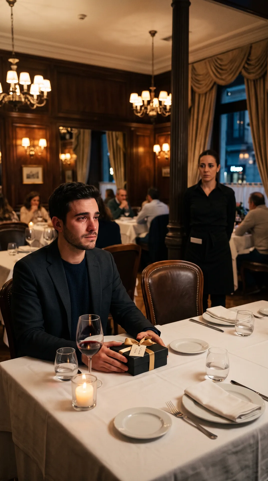 El regalo en la caja negra: La promesa de un hijo que paralizó a todo un restaurante